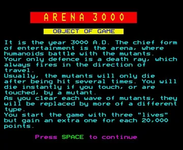 Arena 3000 (1983)(Microdeal)[h TSTH] screen shot title